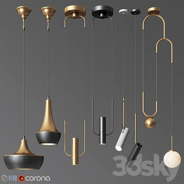Pendant Light Collection 20 – 4 Type 3D Model Pendant Light Collection 20 – 4 Type 3D Model