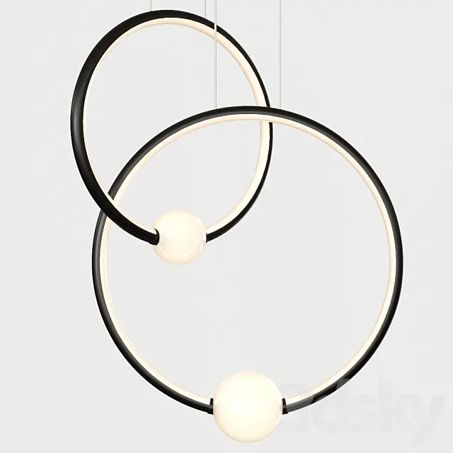 Pendant light Lampatron GRIGGS DUO Black 3D Model