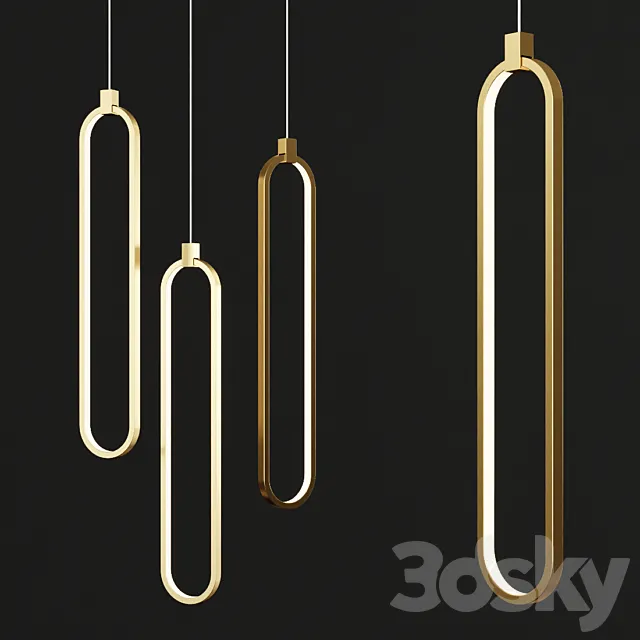 Pendant light Lampatron SILIS Brass 3D Model