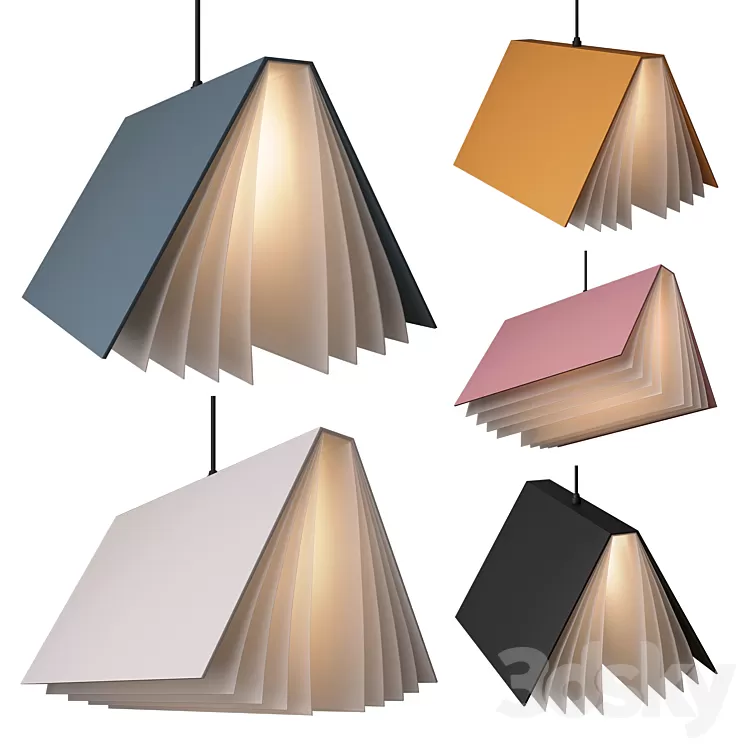 Pendant Lights Metal Books 3D Model Free Download