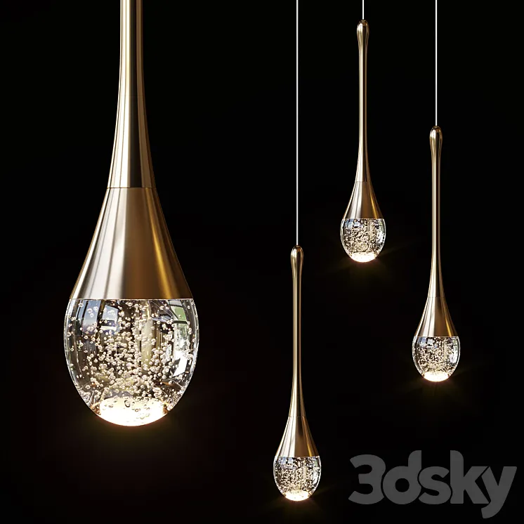 Pendant lights Mettasha Chandelier 1 and 3 lamps 3D Model Free Download