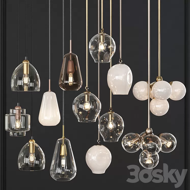 Pendant lights set 016 3D Model