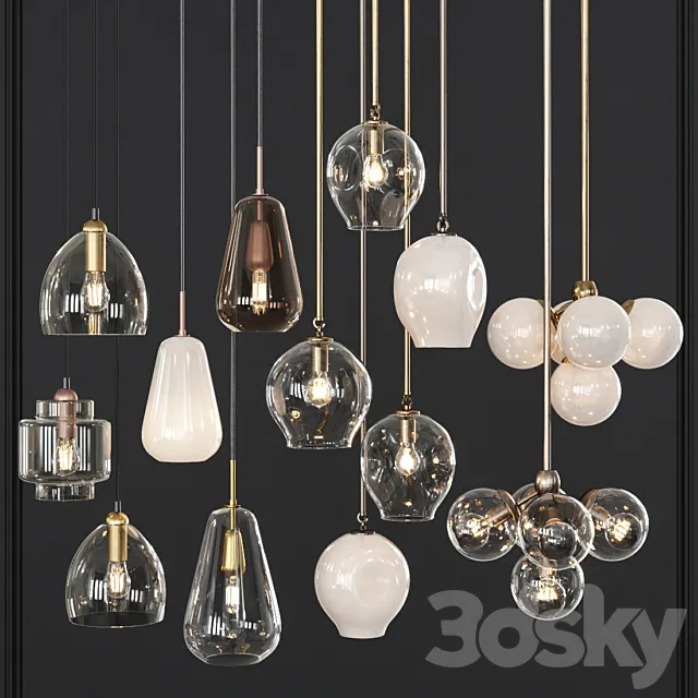 Pendant lights set 016 3DModel Pendant lights set 016 3DModel