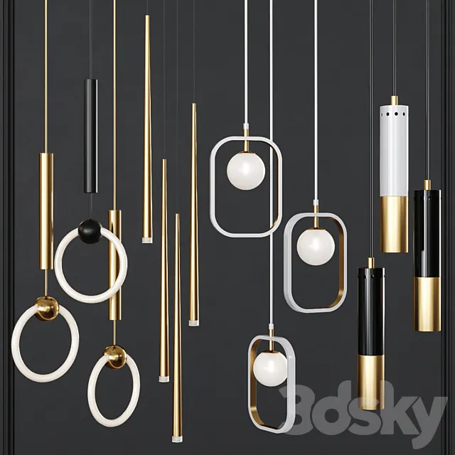 Pendant lights set 026 3DModel
