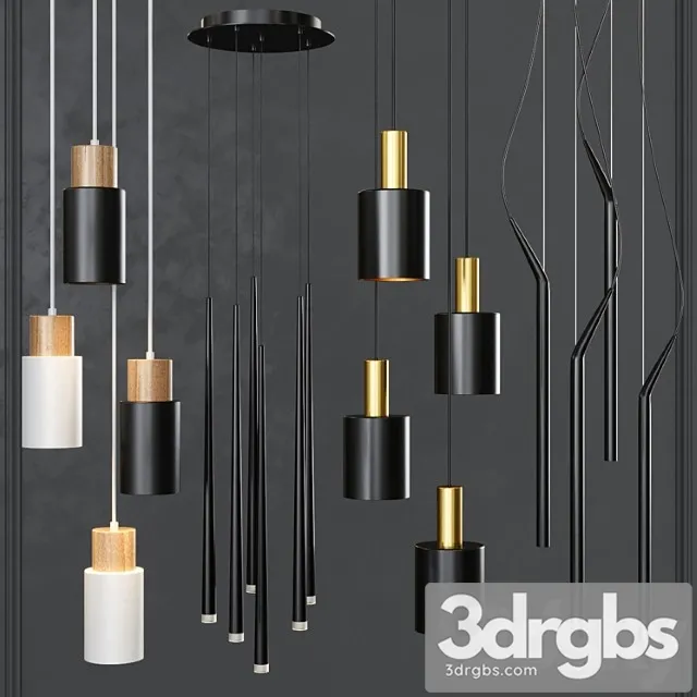 Pendant Lights Set 029 3D Model Download