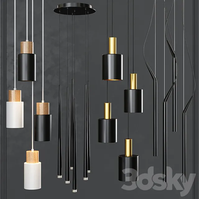 Pendant lights set 029 3DModel Pendant lights set 029 3DModel