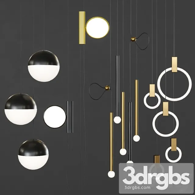 Pendant Lights Set 041 3D Model Download