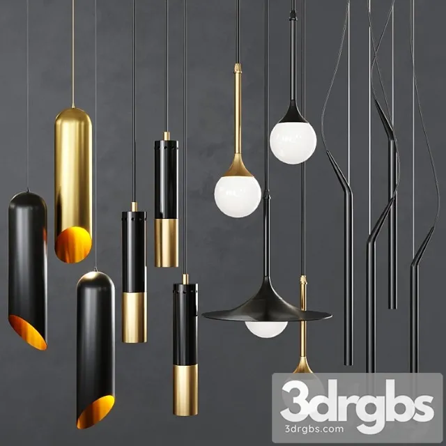 Pendant lights set 046 3D Model Download