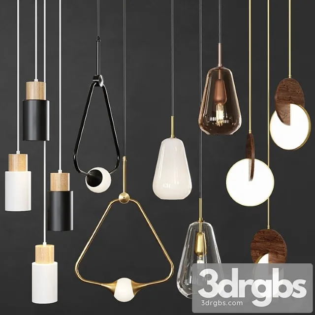 Pendant lights set 048 3D Model Download