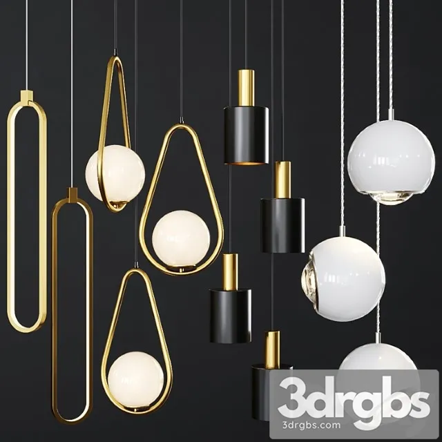 Pendant lights set 054 3D Model Download