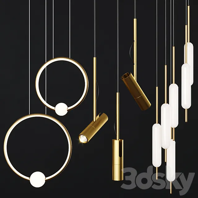 Pendant lights set 060 3D Model Pendant lights set 060 3D Model