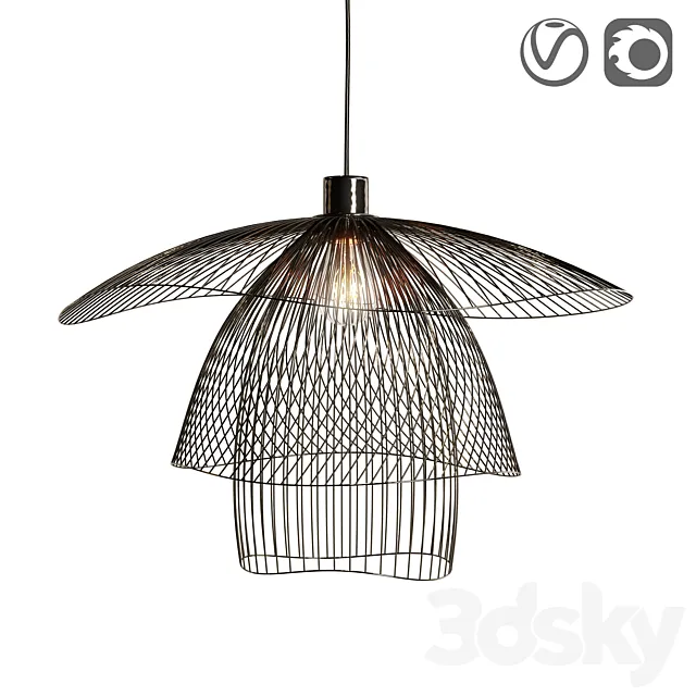 Pendant metal lamp PAPILLON 3D Model Pendant metal lamp PAPILLON 3D Model