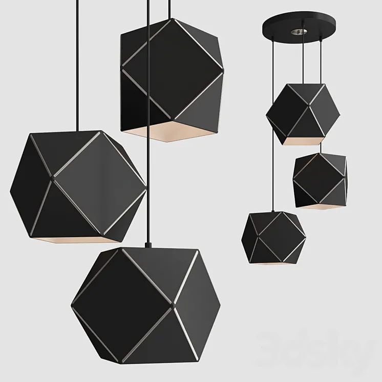 Pendant NGon light 3D Model Free Download