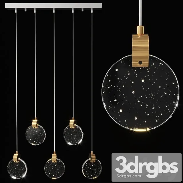 Pendant rectangular 5 light renord by romatti 3D Model Download