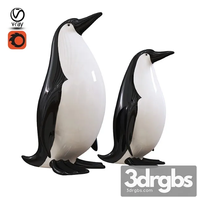 Penguin statuettes 3D Model Download