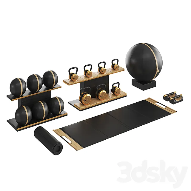 PENT luxury fitness equipment part 4 Black 3D Model
