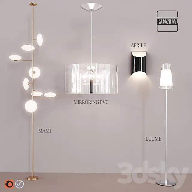Pentalight lighting set 3DModel Pentalight lighting set 3DModel