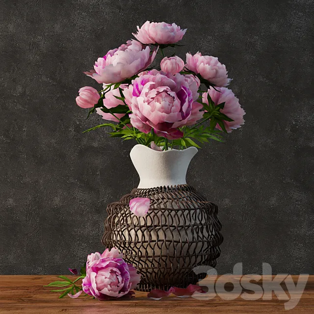 Peonies 3D Model Peonies 3D Model