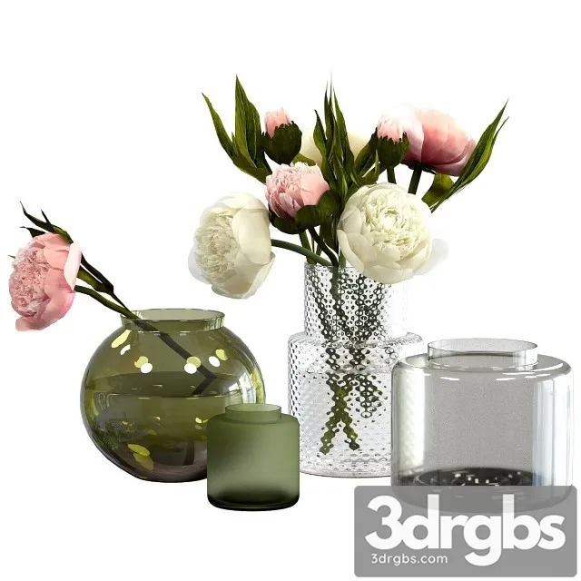 Peonies in IKEA Vases 3D Model Download Peonies in IKEA Vases 3D Model Download