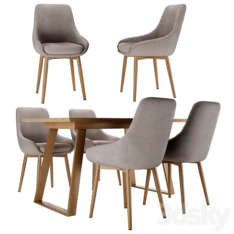 Pepper Chair and Norfolk Table 3D Model Free Download