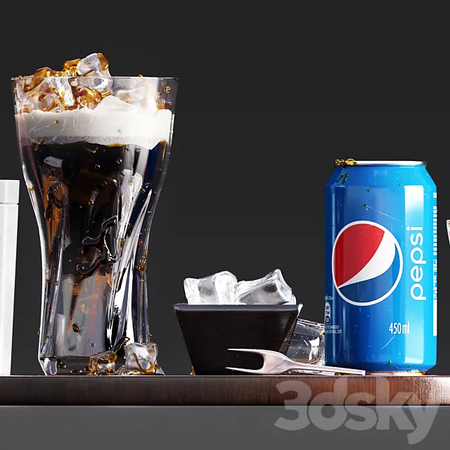 Pepsi set with french fries 3DModel