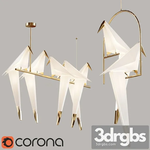 Perch Light Chandelier 5 and 2 Heads 3D Model Download