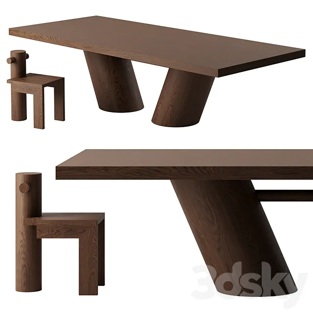 PERENNE TABLE and STOOL BY THOMAS MOISAN 3D Model