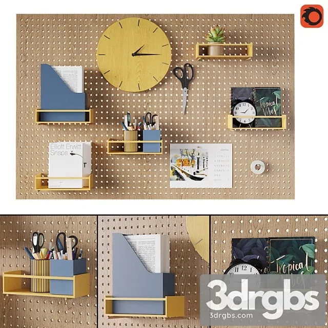 Perforated Board Organizer 3D Model Download