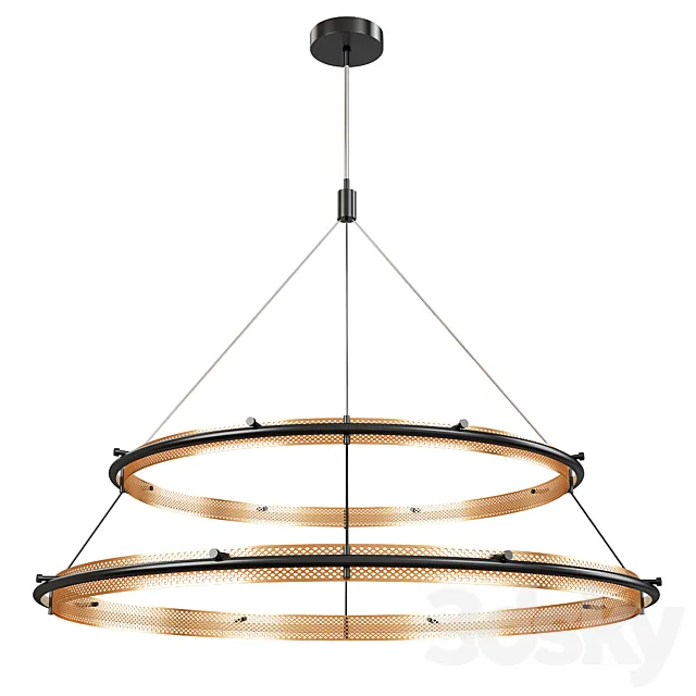 Perforated double led chandelier 3DModel Perforated double led chandelier 3DModel