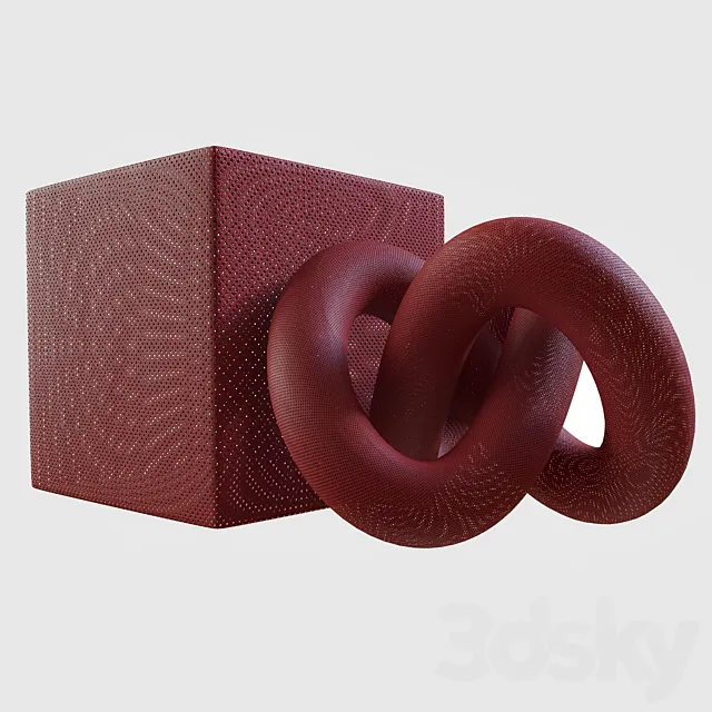 Perforated leather material 3D Model