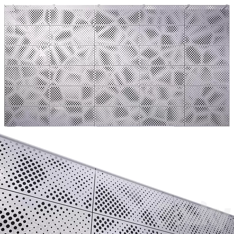 perforated metal panel N2 3D Model perforated metal panel N2 3D Model