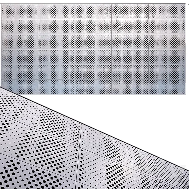 perforated metal panel N23 3D Model