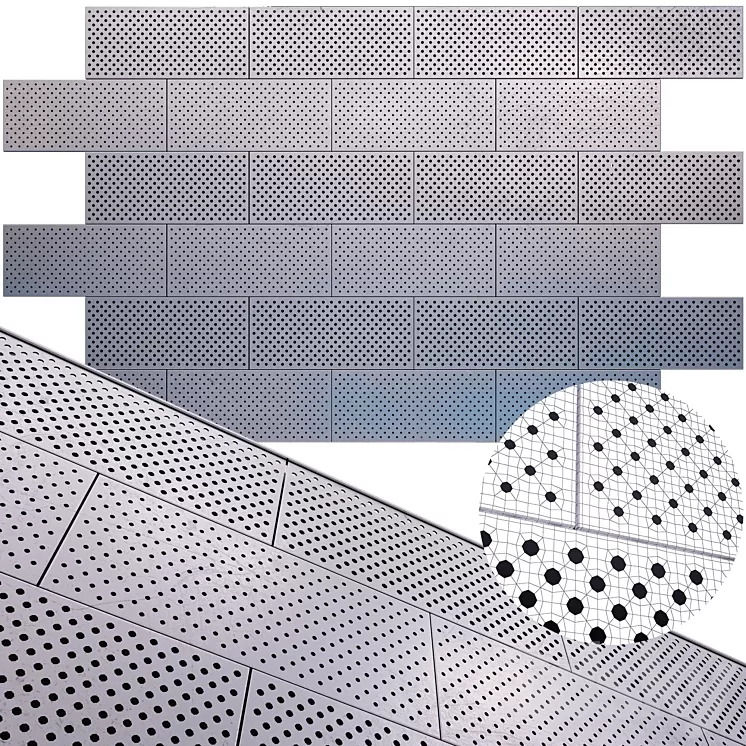 perforated metal panel N25 3D Model perforated metal panel N25 3D Model