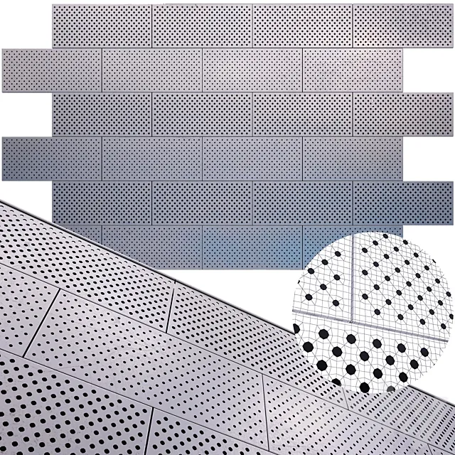 perforated metal panel N25 3DModel