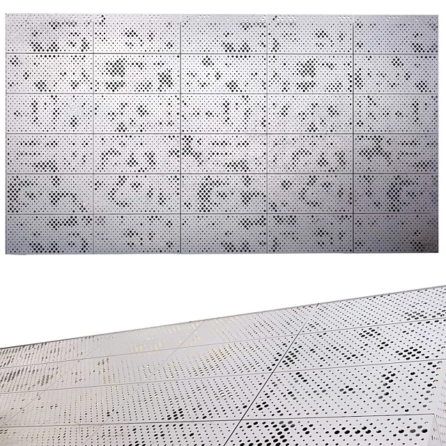 perforated metal panel N4 3D Model