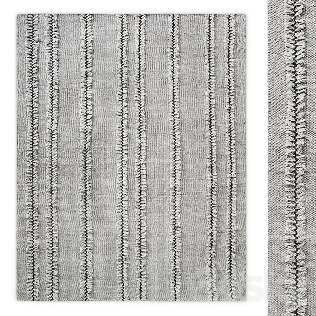 Performance Tassel-Stripe Handwoven Flatweave Rug RH 3D Model