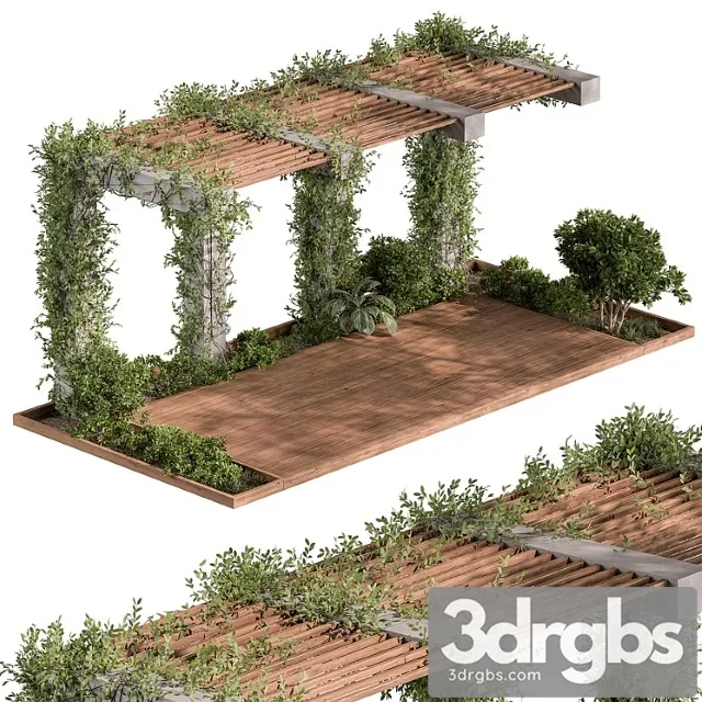 Pergola And Plant Set 81 3D Model Download