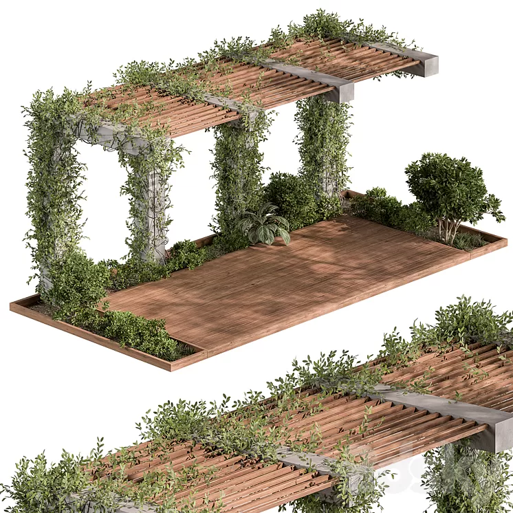 Pergola and Plant – Set 81 3D Model Pergola and Plant – Set 81 3D Model