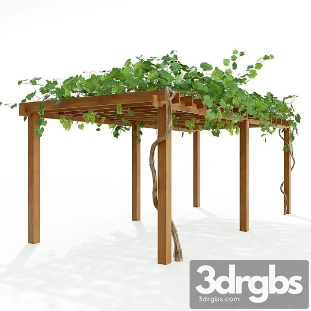 Pergola S Vinogradom 3 3D Model Download