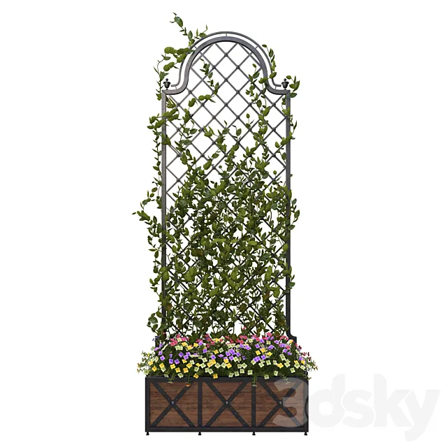 Pergola with flowers 3D Model
