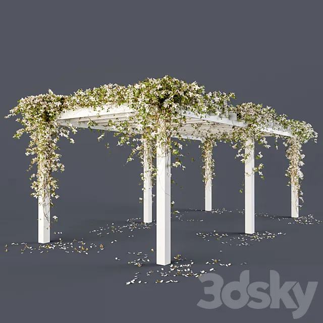 Pergola with flowers 3D Model