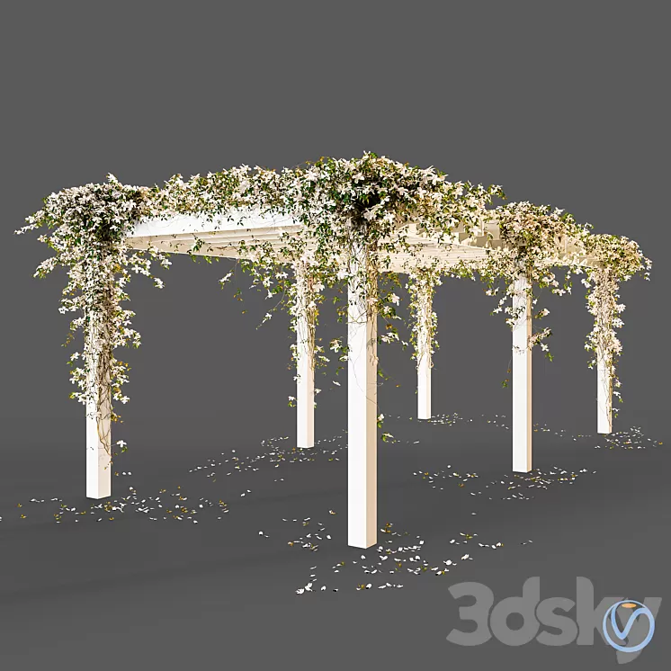 Pergola with flowers 3D Model