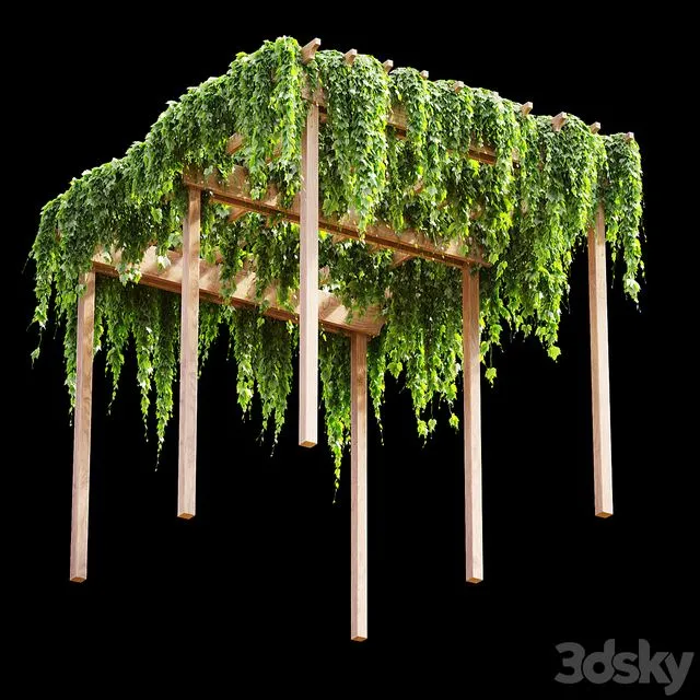 Pergola with grape leaves v2 3D Model Pergola with grape leaves v2 3D Model