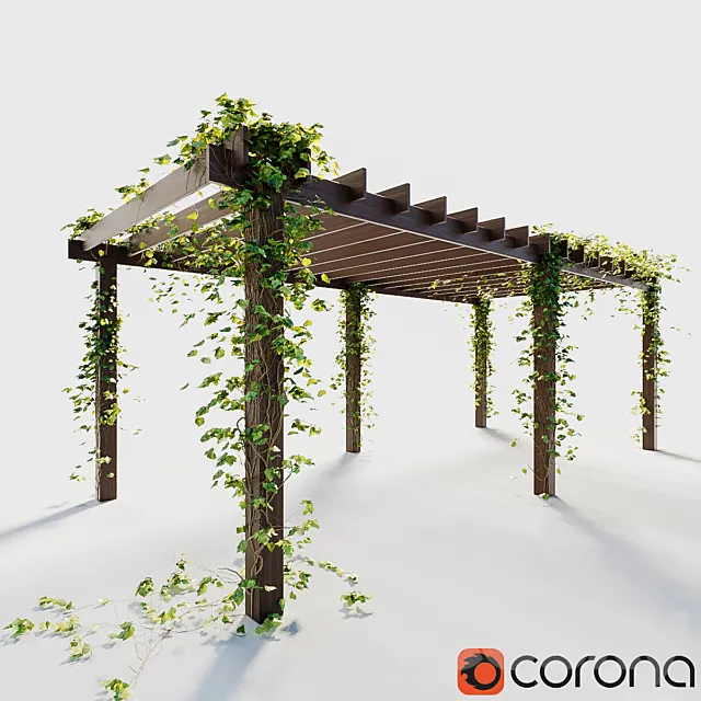 Pergola with ivy 3D Model