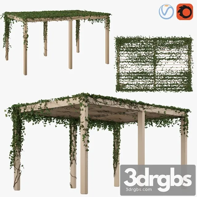 Pergola With Ivy V2 3D Model Download