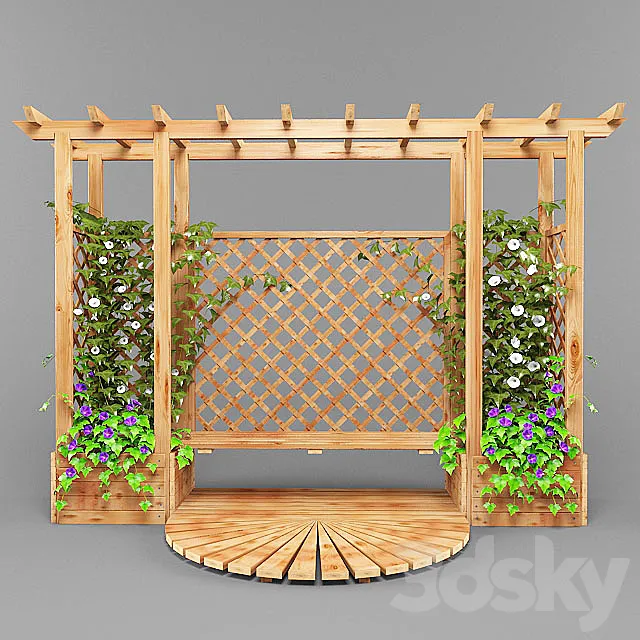 pergola with plants 3DModel