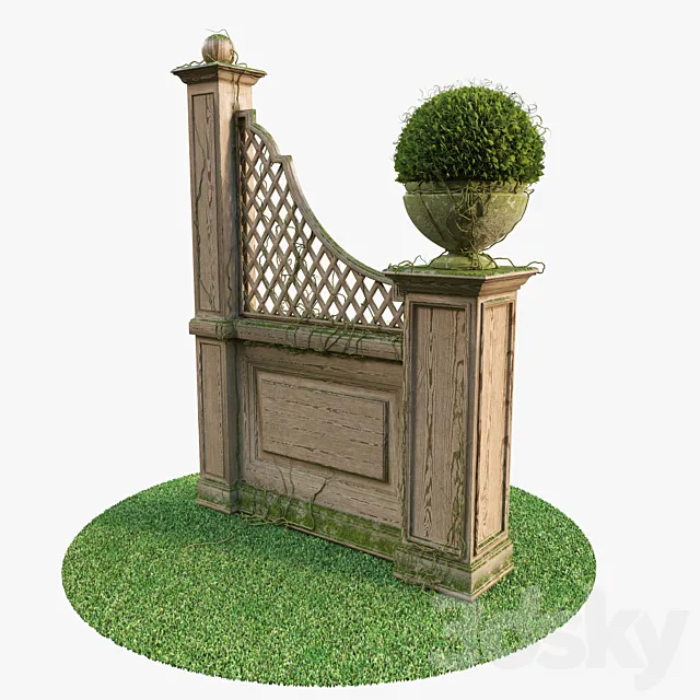 Pergola with vase 3D Model