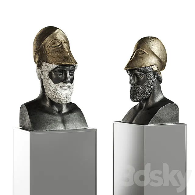 Pericles bust classic black and white 3DModel Pericles bust classic black and white 3DModel