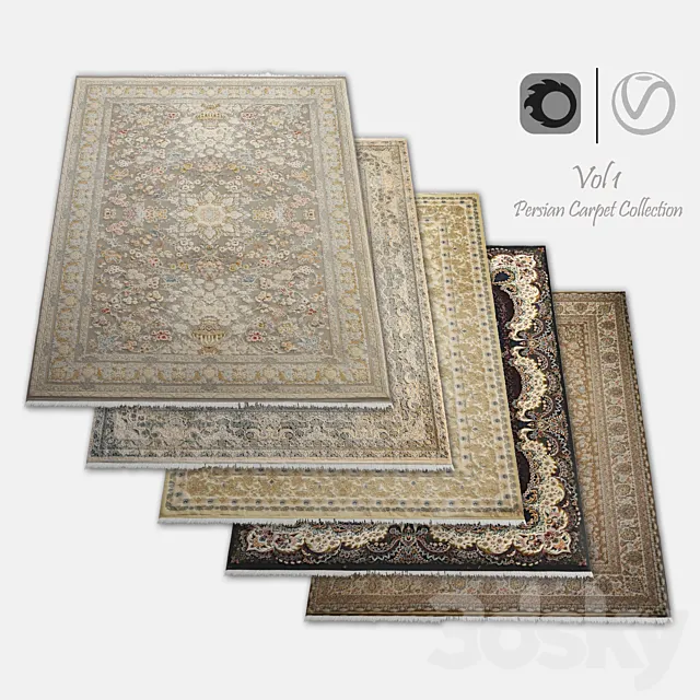 Persian Carpet Collection-vol1-4k texture 3D Model Persian Carpet Collection-vol1-4k texture 3D Model