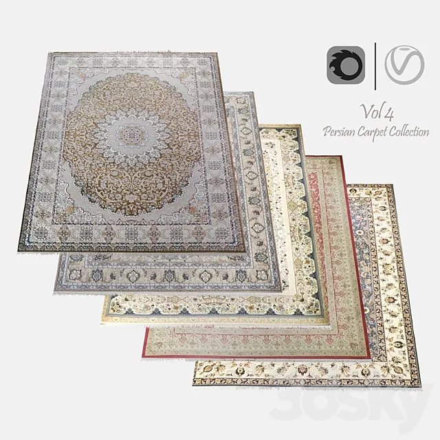 Persian Carpet Collection-vol4-4k texture 3D Model Persian Carpet Collection-vol4-4k texture 3D Model